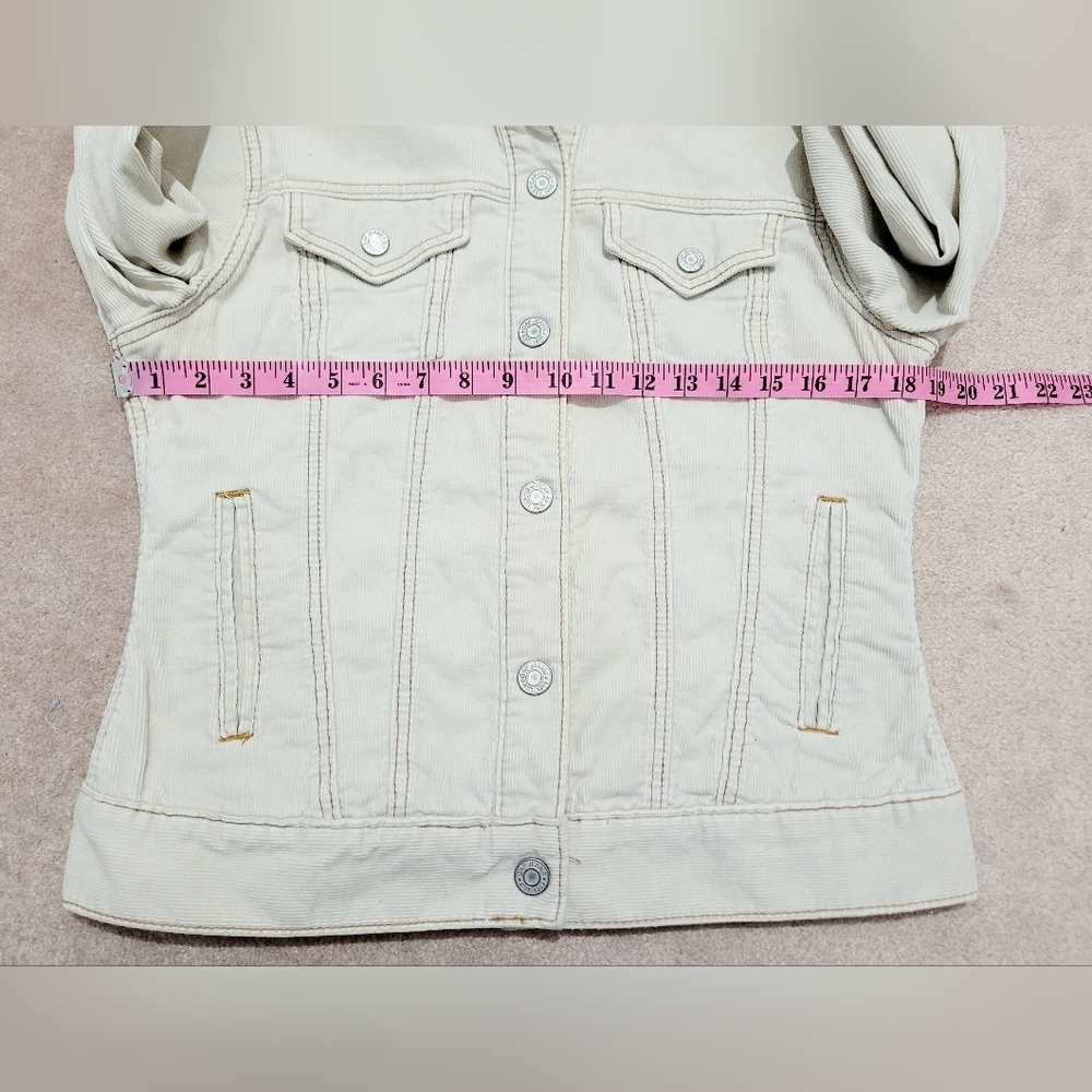 GAP Stretch Corduroy Jacket Women’s Size Medium Tan Button Front - Picture 7 of 10